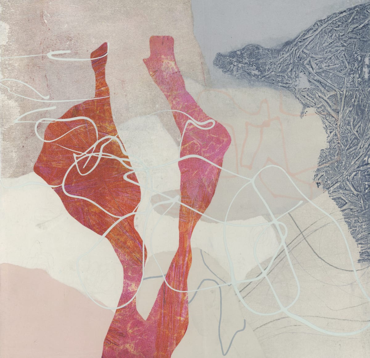 Hayfield by Kathy Cornwell  Image: Hayfield is a mixed media collage by artist Kathy Cornwell.