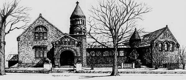 Pen & Ink rendering of Fairbanks Museum and Planetarium by Elizabeth Stathis   Image: Fairbanks Museum and Planetarium C. 1870, Pen & Ink rendering.