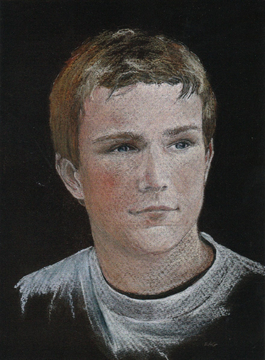 Portrait of Teenage Boy by Elizabeth Stathis   Image: Pastel portrait of a teenage boy's senior year.
