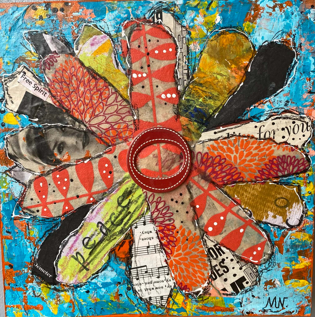 Free Spirit 1 by Marsha Nieland  Image: Mixed Media- 8x8 Wood Panel