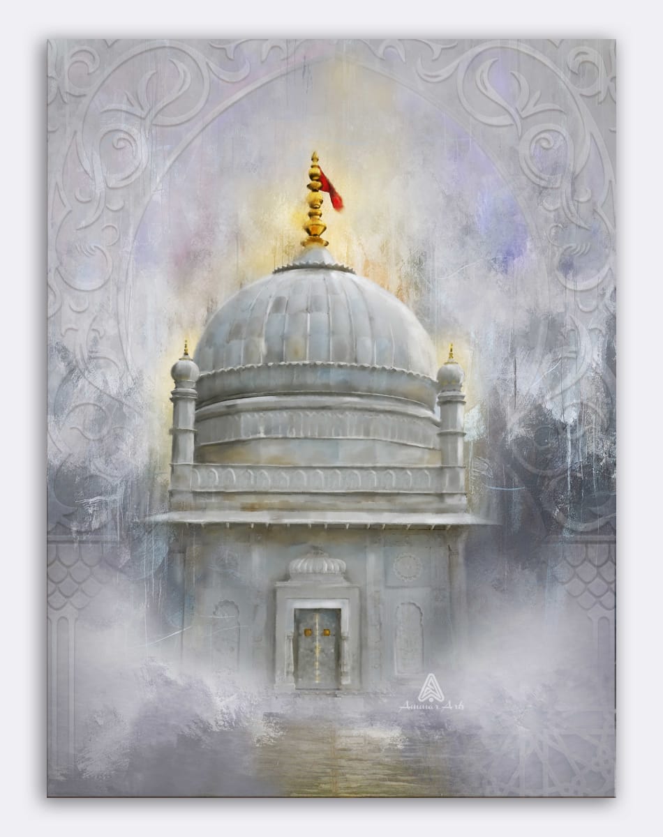 Ethereal Beauty by Ammar Sh Alihusain Fakhri  Image: Ammar Fakhri's "Ethereal Beauty" captures the grandeur of the Qubba Mubarakah of Syedi Fakhruddin Shaheed QR through its intricate details of Fatemid architecture and symbol of rain shower.