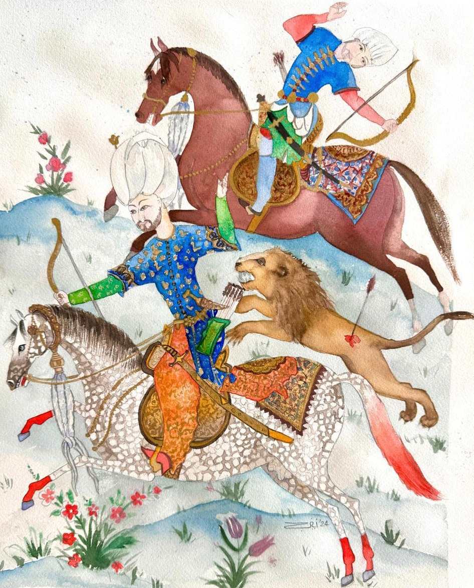 Persian Princes on a Lion Hunt by Dr. Zaenab Imaduddin 
