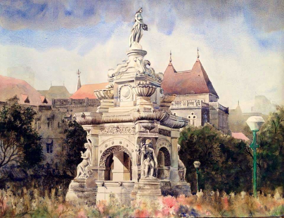 Landmarks of Mumbai - Flora Fountain by Mazher Nizar  Image: A timeless marvel amid the glass and stone jungle, echoing the heart and magic of Mumbai.