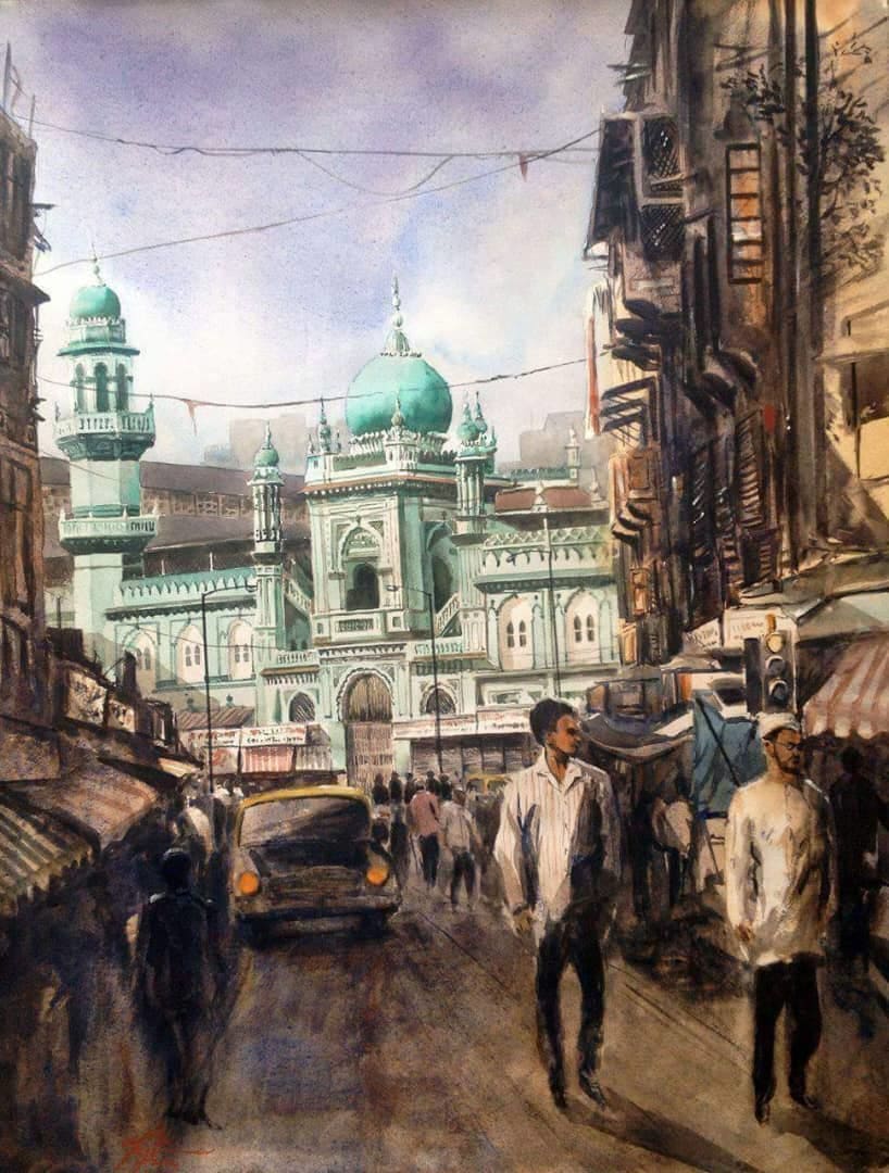 Landmarks of Mumbai - Green Mosque at Mohammed Ali Road by Mazher Nizar 