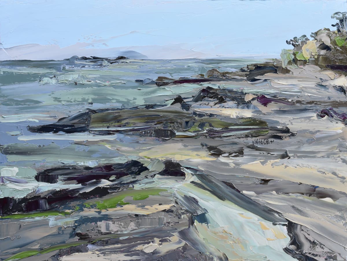 Marengo by Wendy Jagger  Image: Painted en plein air on the rock shelf at Marengo, VIC on the Great Ocean Road