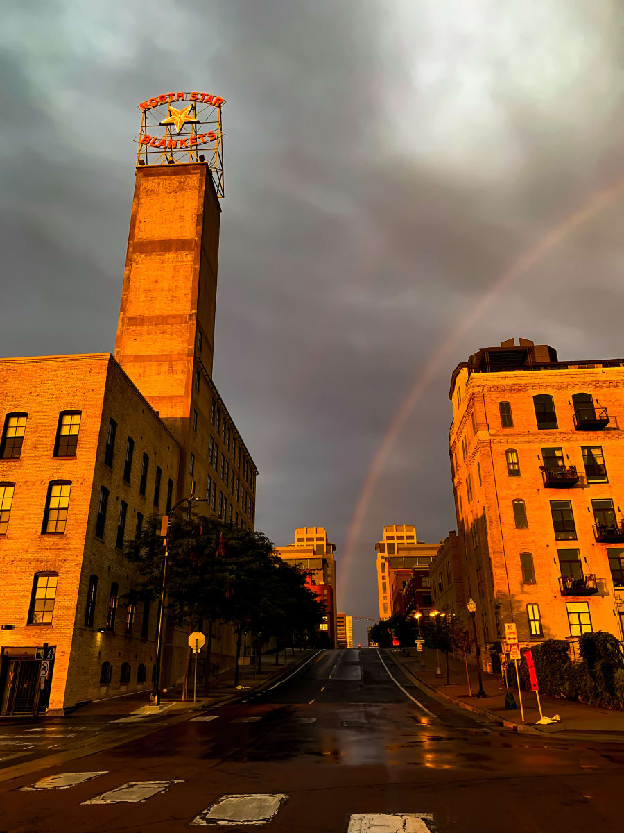 Mill District Rainbow (canvas - unframed) by Lisa Drew  Image: Mill District photograph by Lisa Drew