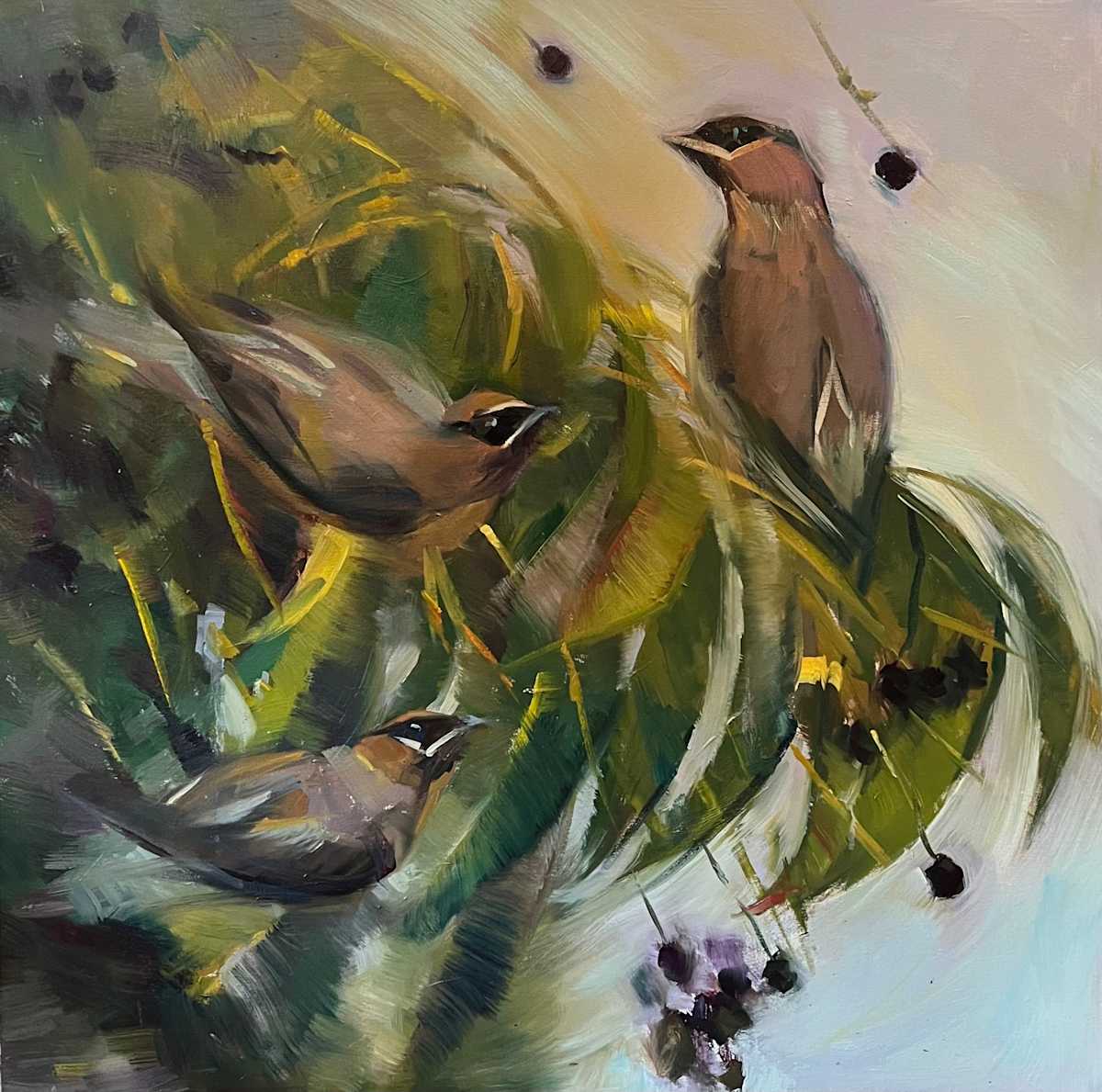 Waxwing Whirlwind by Patti McNutt  Image: Waxwing Whirlwind