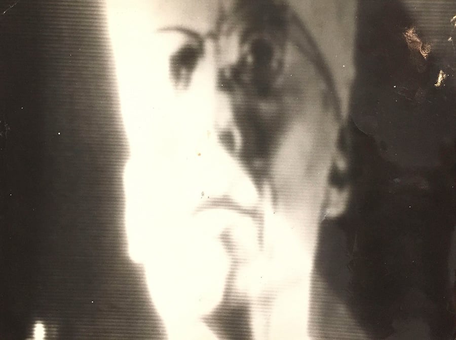 Portrait of a Man on TV by Richard Morrison by Richard Morrison 