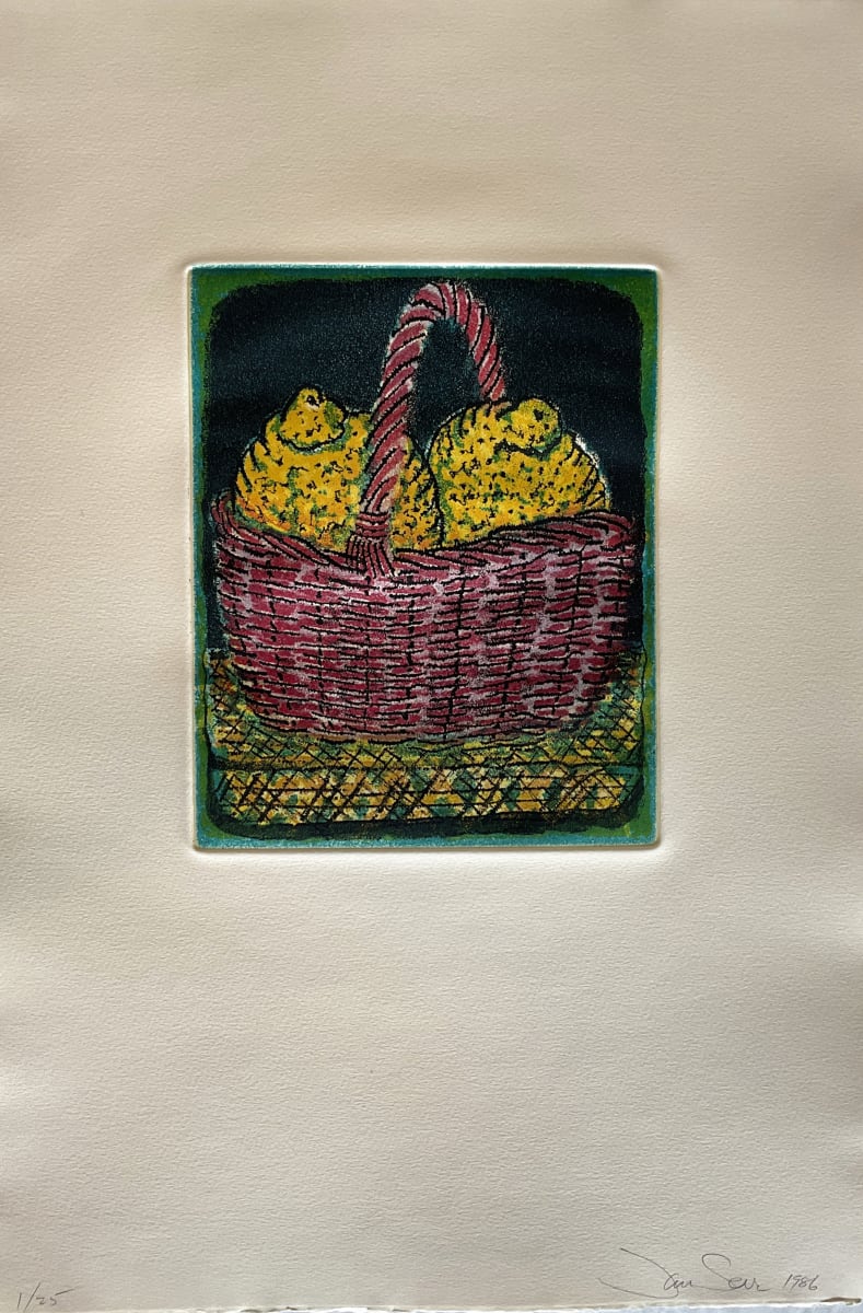 Lemons in a Basket by Jan Serr  Image: Lemons in basket from still life series