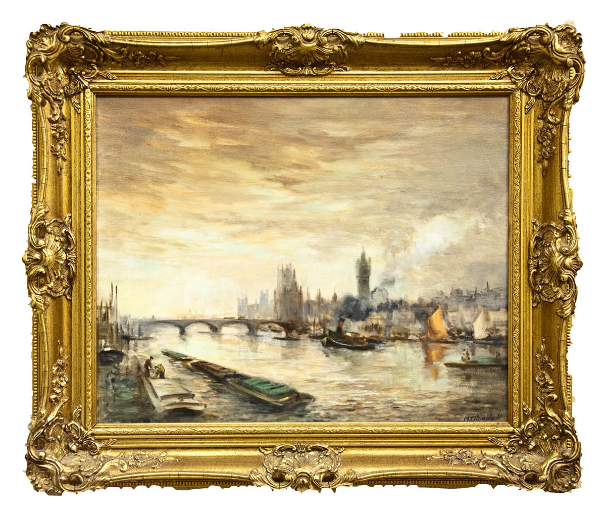 Thames landscape by M.T. Randell 