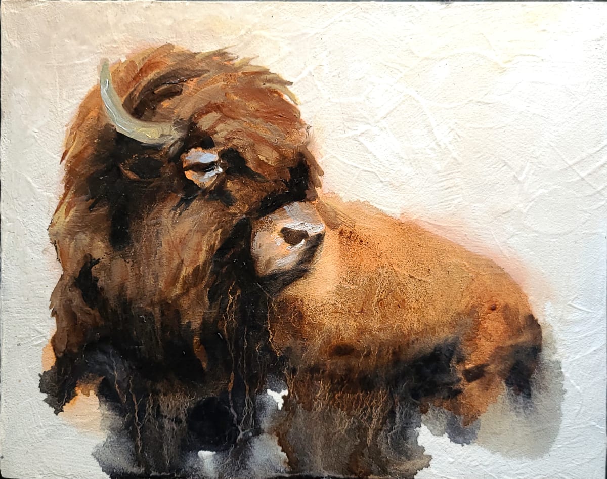 Prairie Spirit 3 by Sandra Schultz  Image: A series of 5 bison paintings