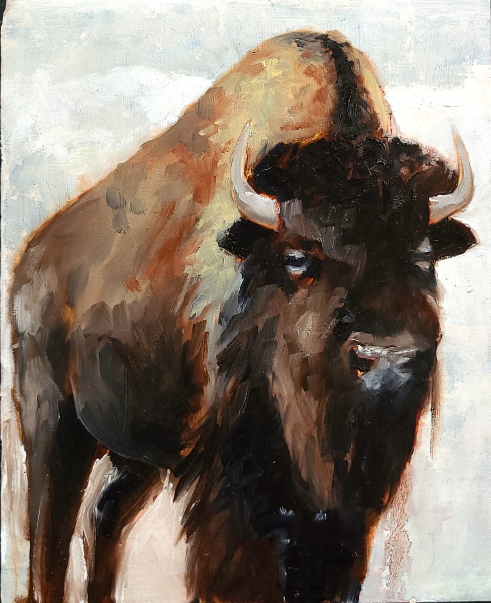 Prairie Spirit 5 by Sandra Schultz  Image: A series of 5 bison paintings