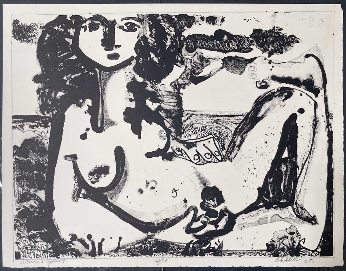 Woman & Cypress Tree, edition 4/10 by The Estate of Don Blaisdell 
