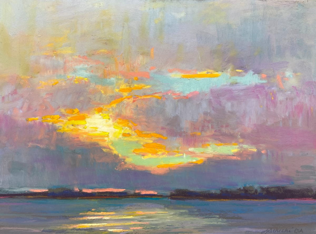 Another Great Sunset by Linda Richichi  Image: Sunburst, Pastel, 9" x 12" 