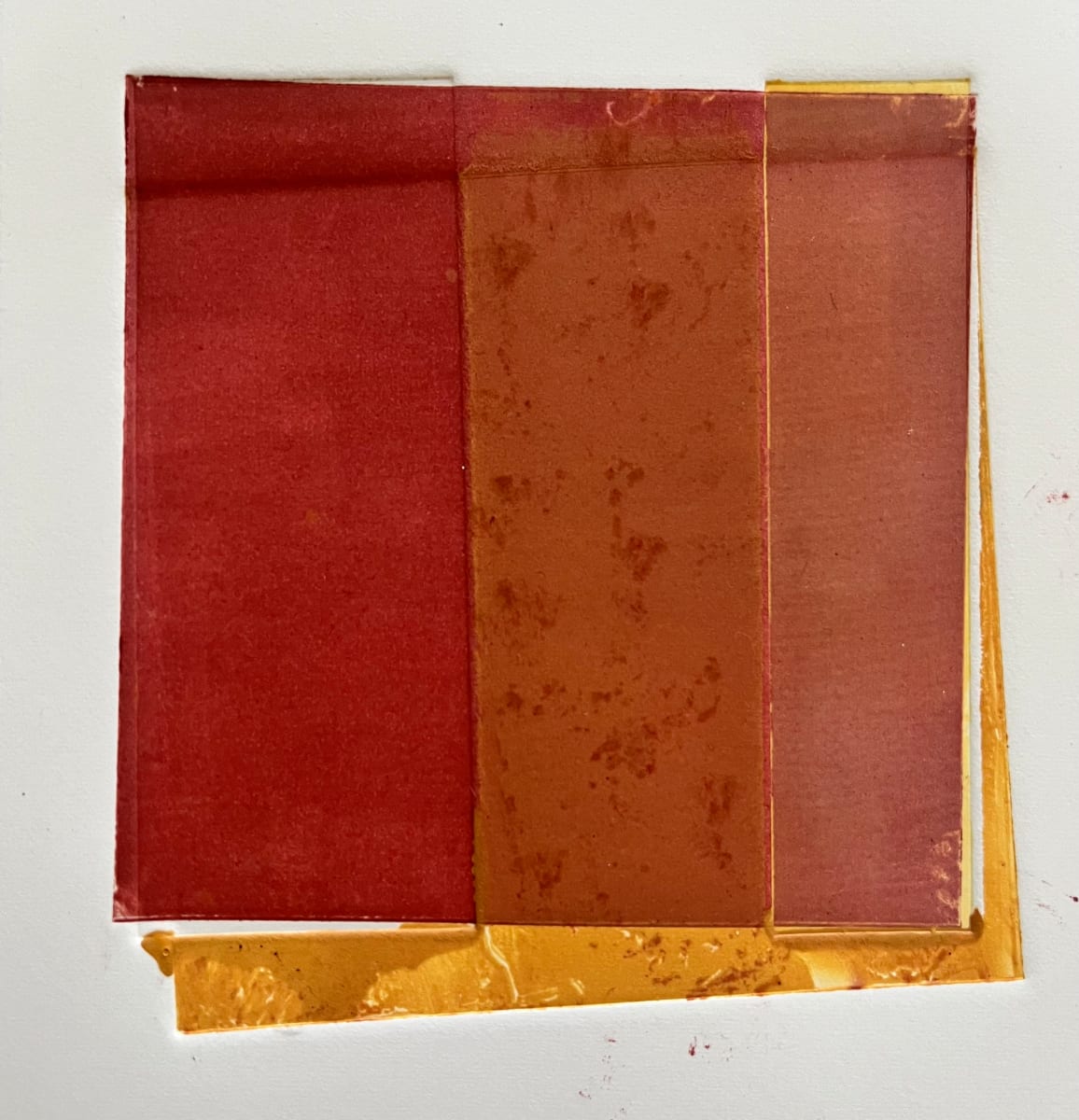 Orange Monoprint by Jeanne Carey  