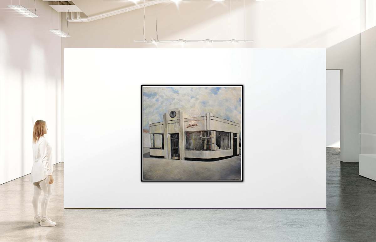 White Clock Diner (AI Roomview) by Daniel Albers  Image: White Clock Diner (AI VIEW)