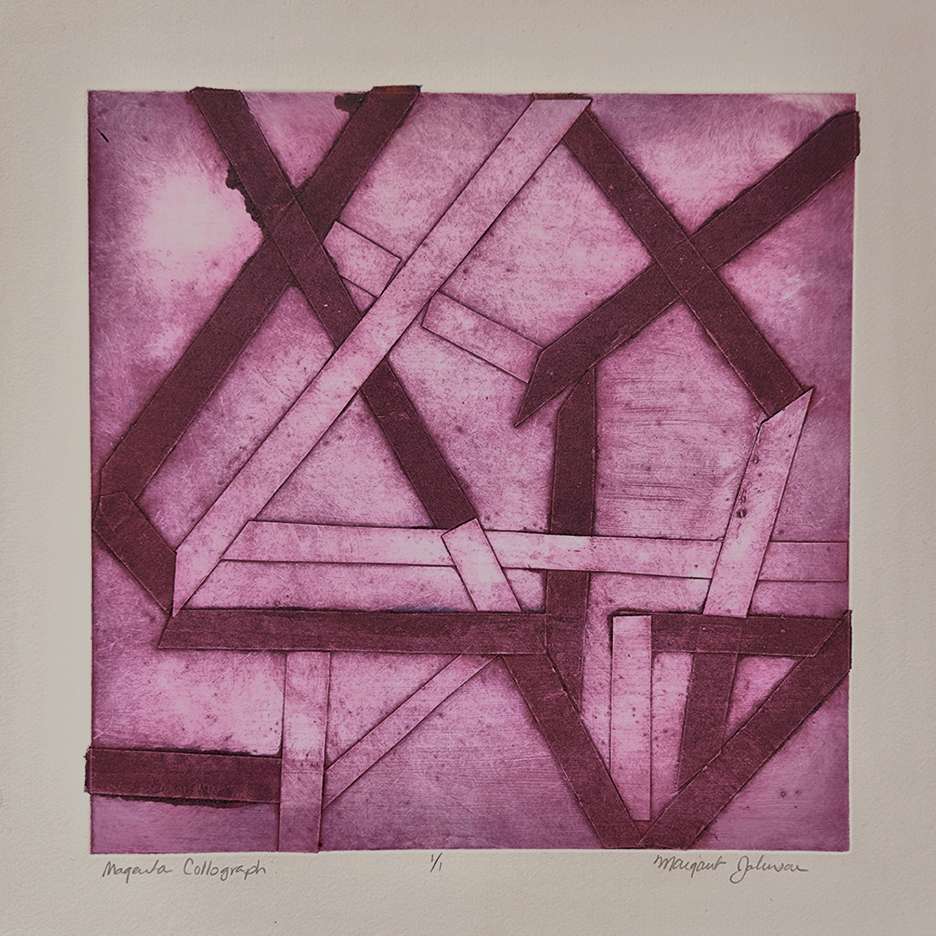 Magenta Collograph by Margaret Galvin Johnson, Image 1.