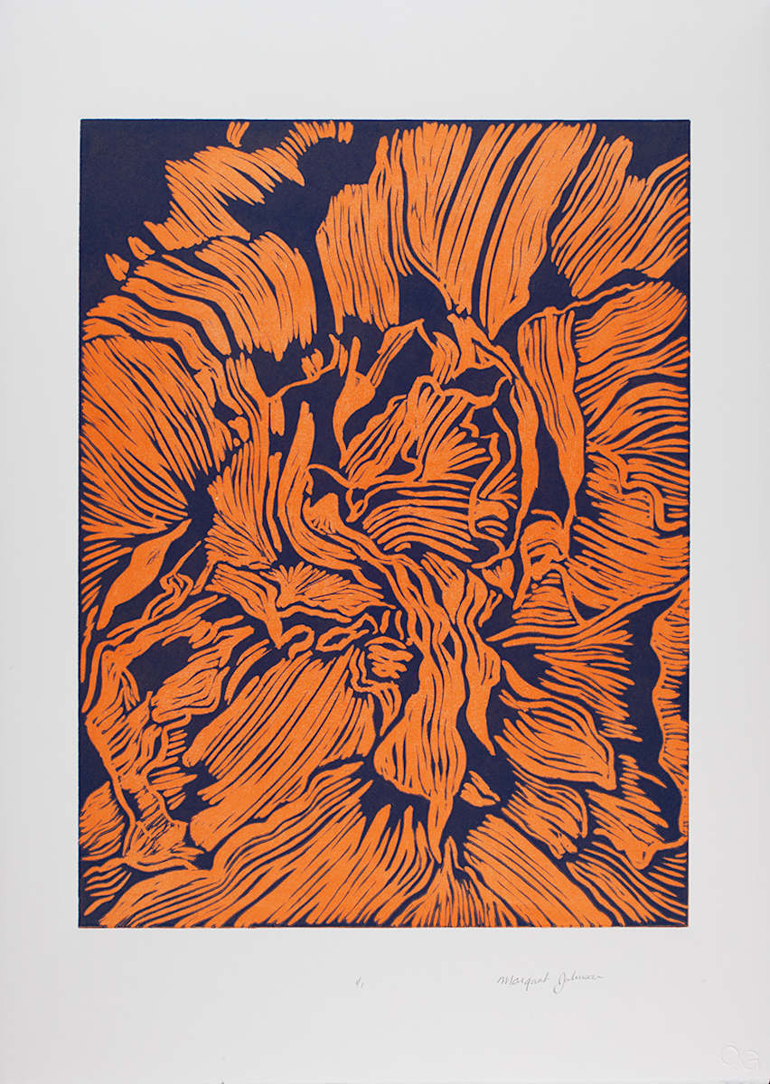 Orange Peony I by Margaret Galvin Johnson 