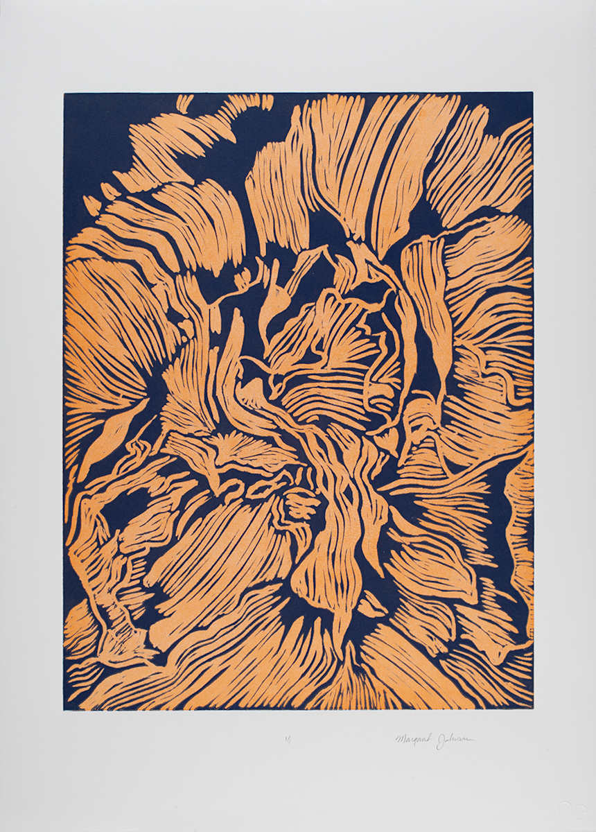 Orange Peony III by Margaret Galvin Johnson 