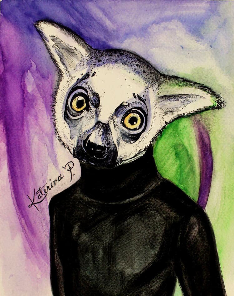 Critically Endangered Lemur by Katerina Pravda 