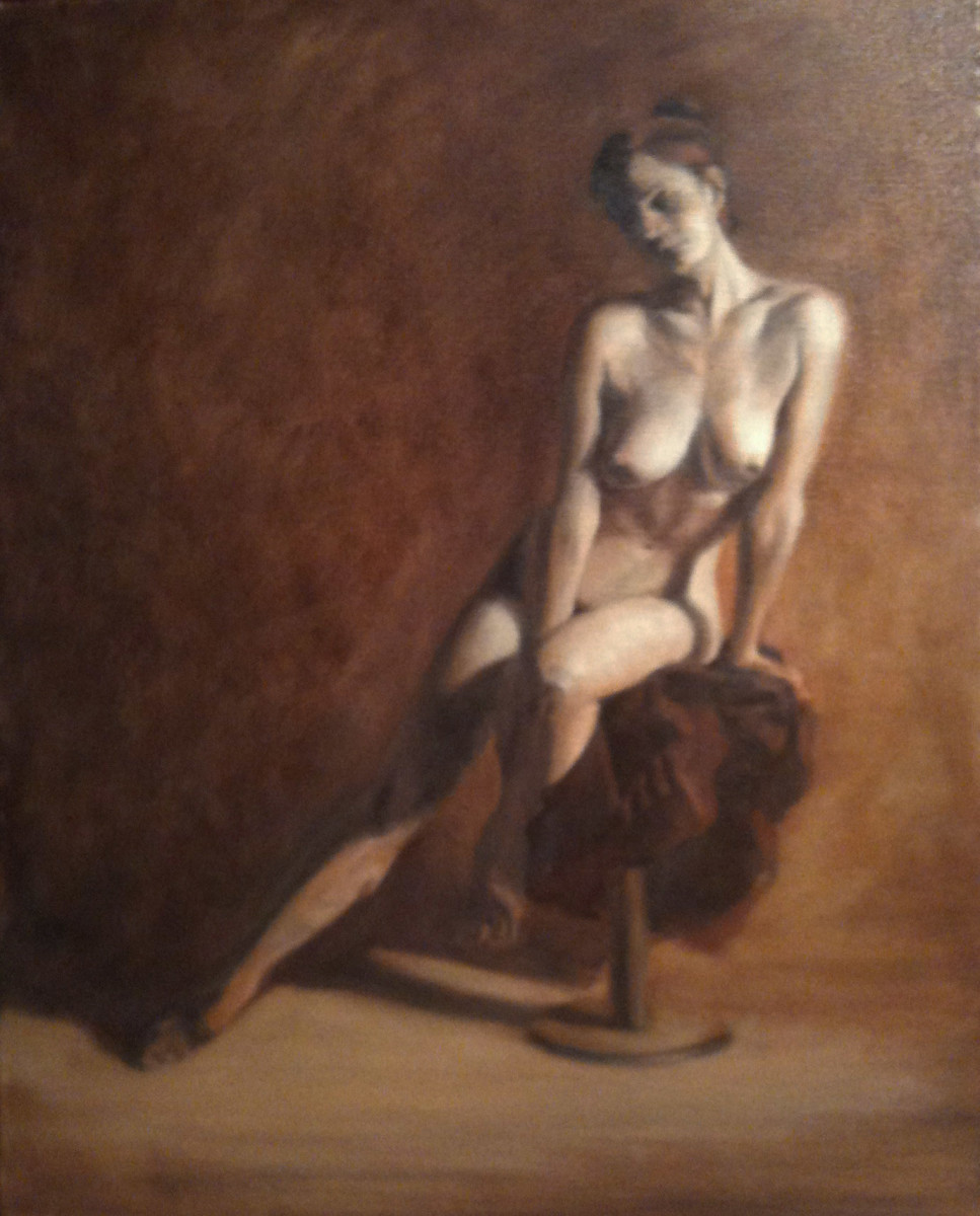 Seated Nude from Front by Kathy Ferguson 