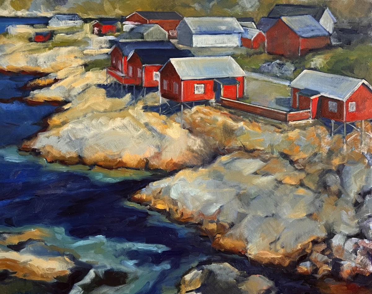 Norwegian Coastal Village by Julia Solazzo Art 