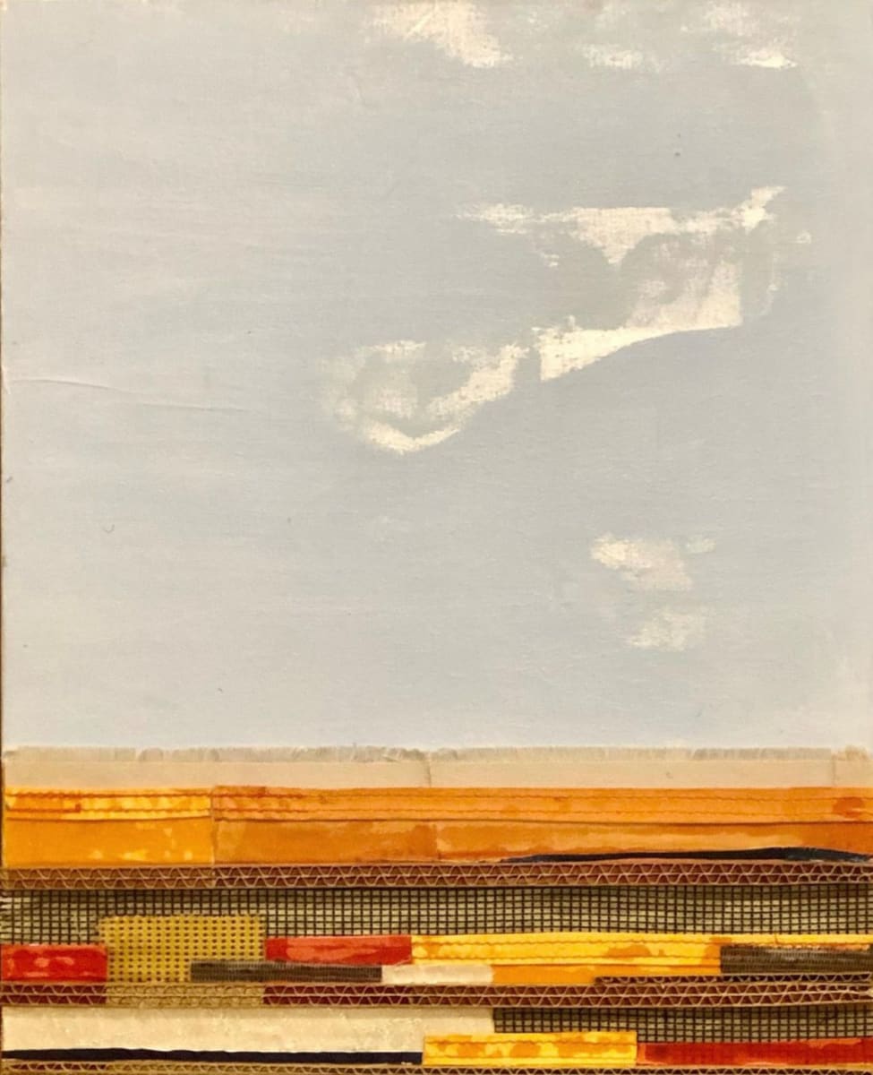 Earth and sky - 13 by Trevor Rowe  Image: Mixed media (acrylic, fabric, cardboard and tissue paper) on canvas