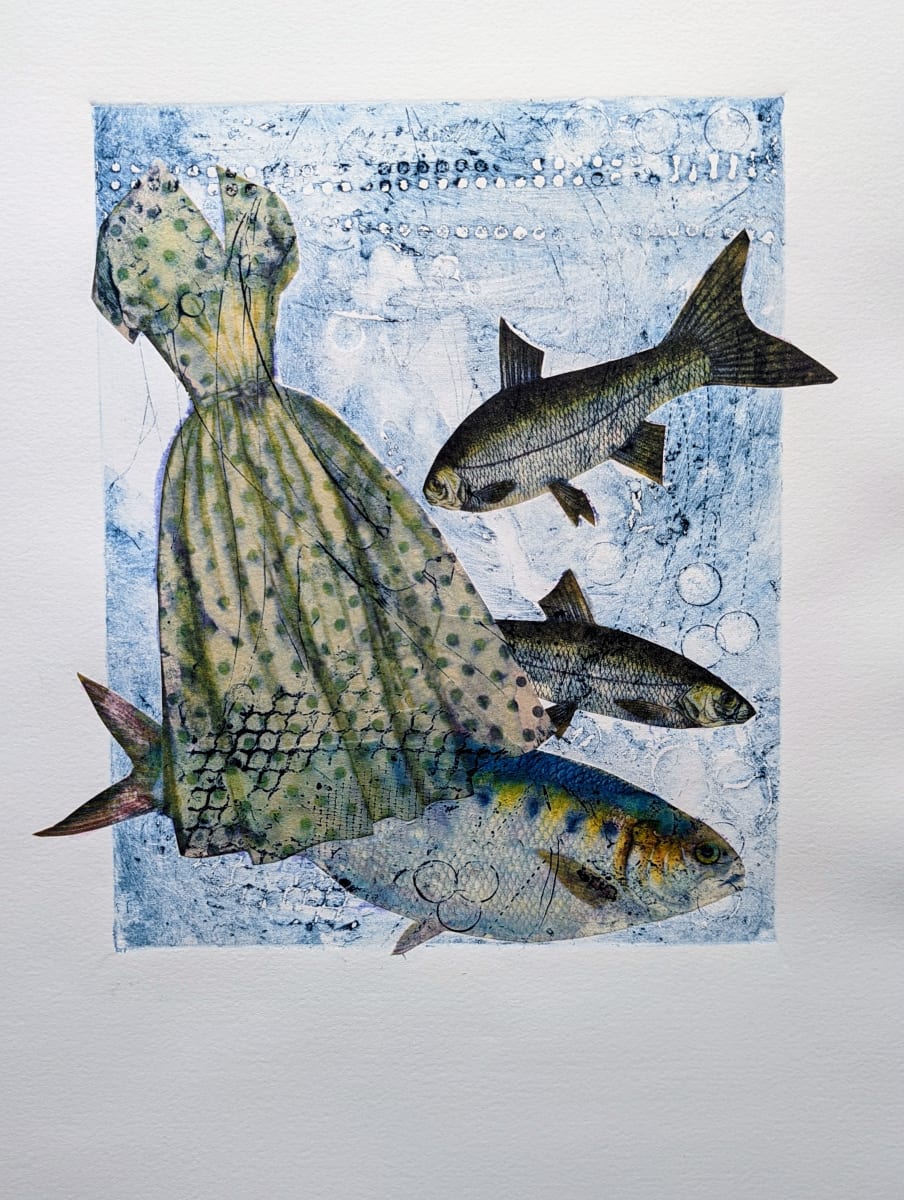 I Was Once An Ocean, V.E.1 by Maureen Shaughnessy  Image: Monoprint with chine collé on BFK Rives 100% Cotton Rag Paper 