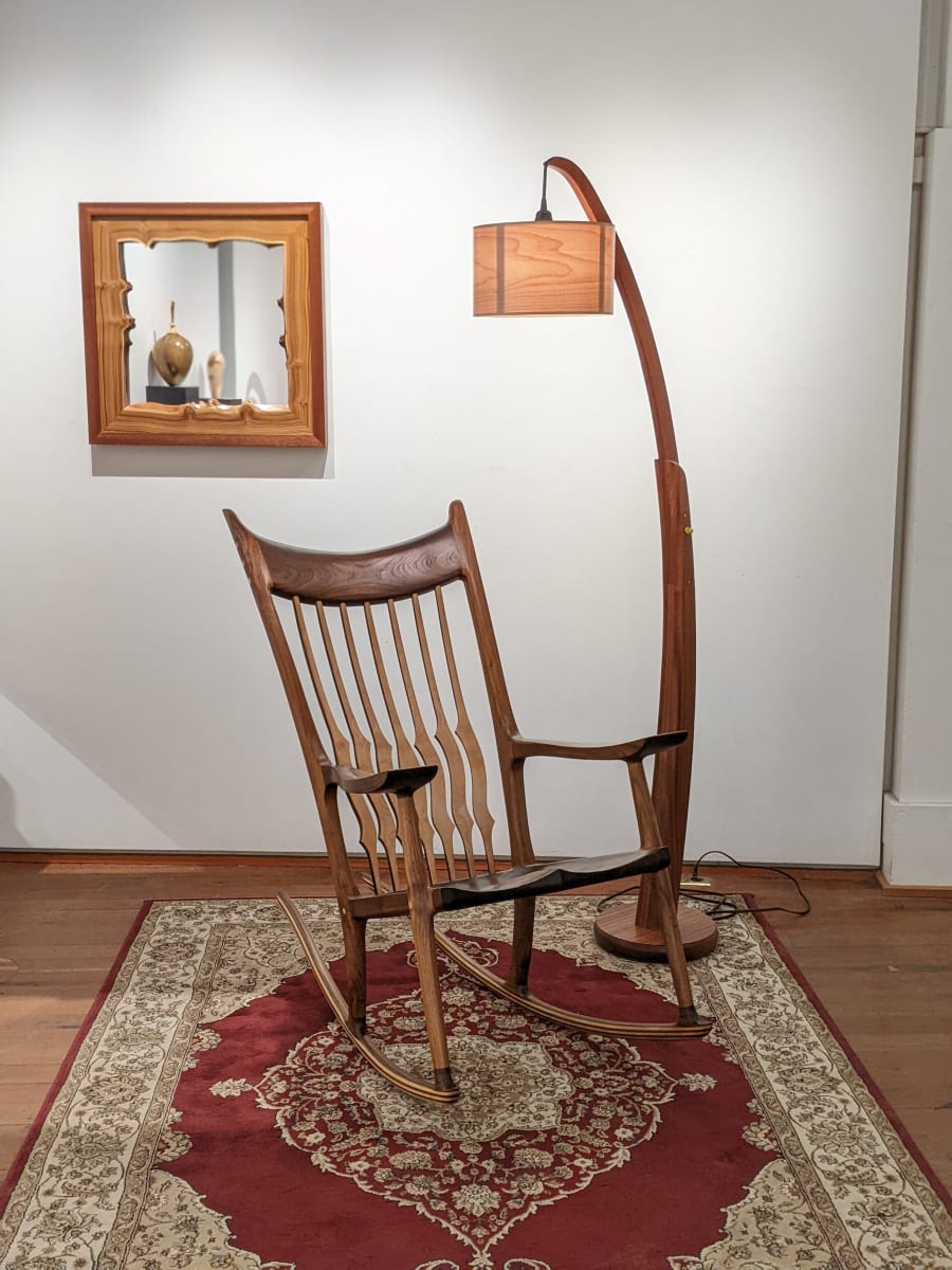 "Day's End" Rocker by Tim Carney  Image: "Day's End" is always the perfect time to kick back and relax in a superbly comfy rocking chair. (Lamp and Mirror also by Tim Carney) 