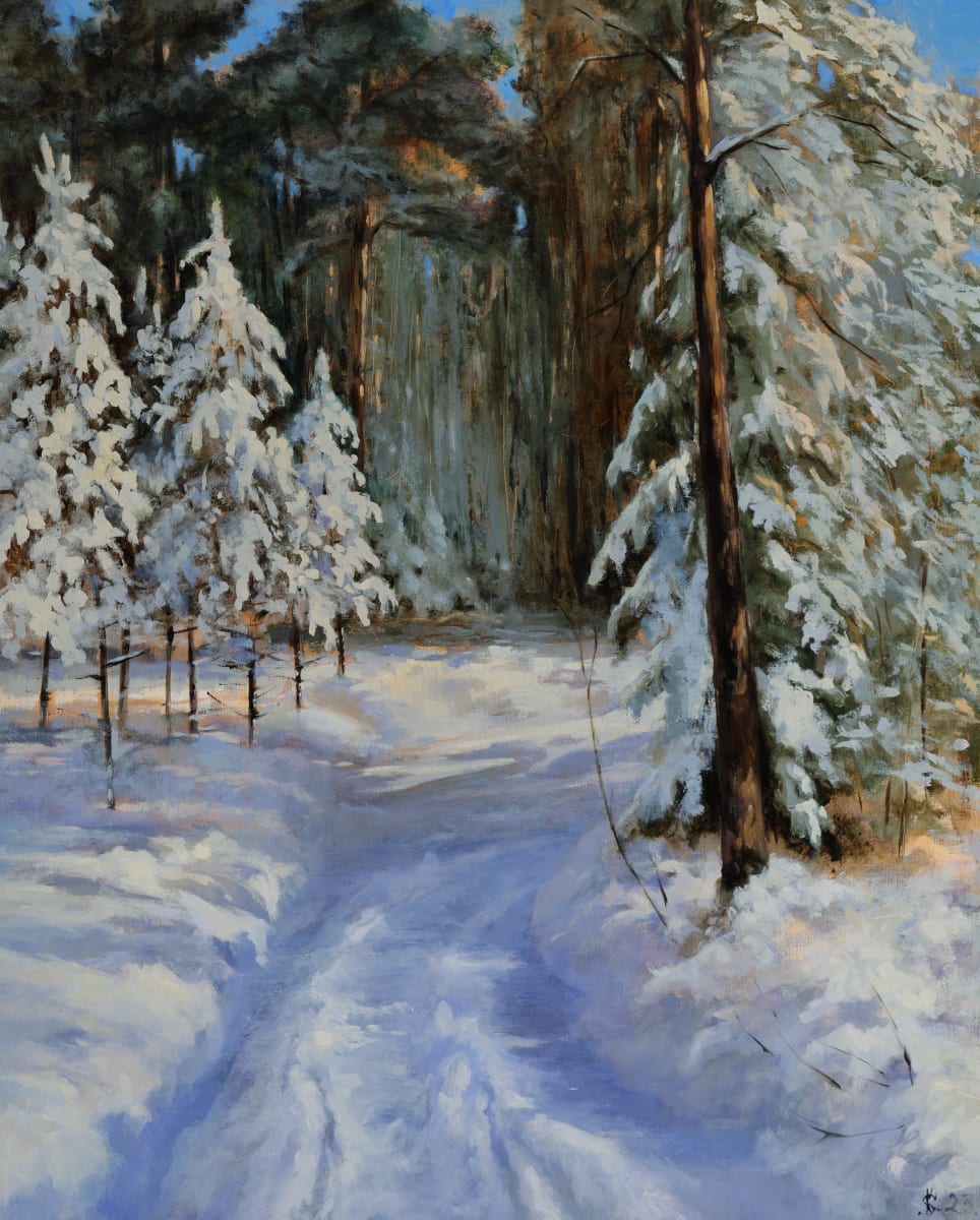 Winter Nr.9 by Kristine Skipsna  Image: Ölgemälde „Winter Nr.9“ – expressive Winterstimmung von Kristine Skipsna