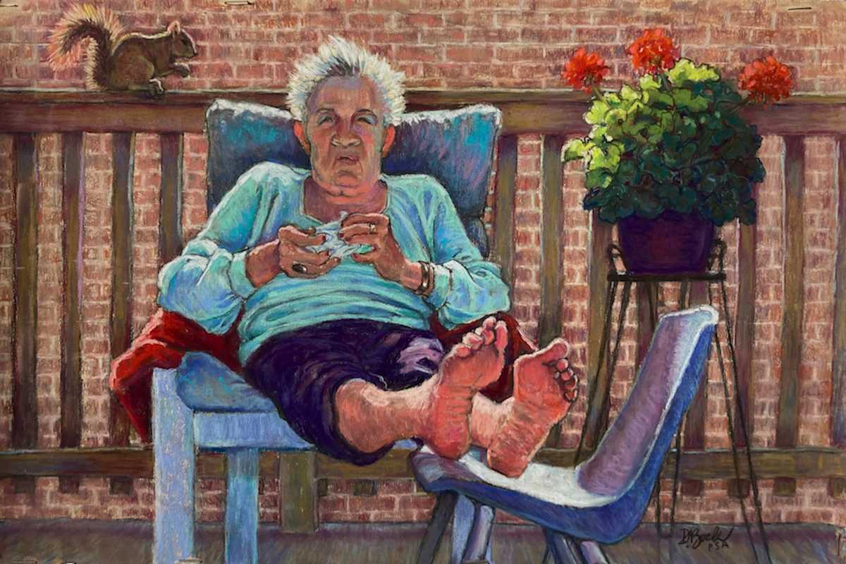 Gramma on her porch by Darlene Bock 