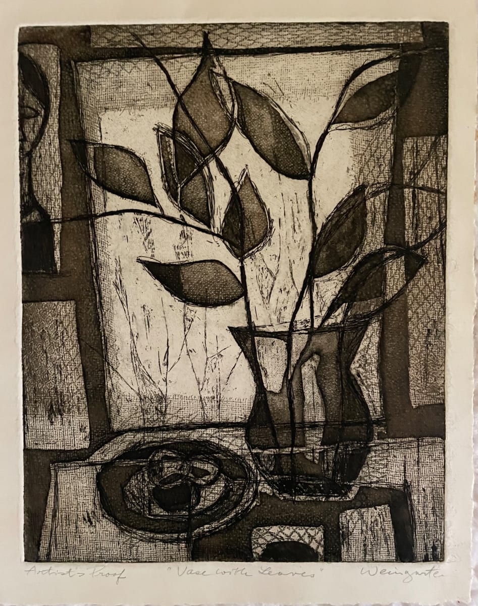 Vase with Leaves 1 by Hilde Weingarten 