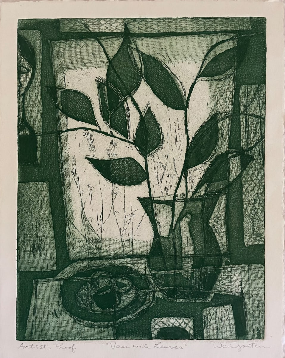 Vase with Leaves 2 by Hilde Weingarten 
