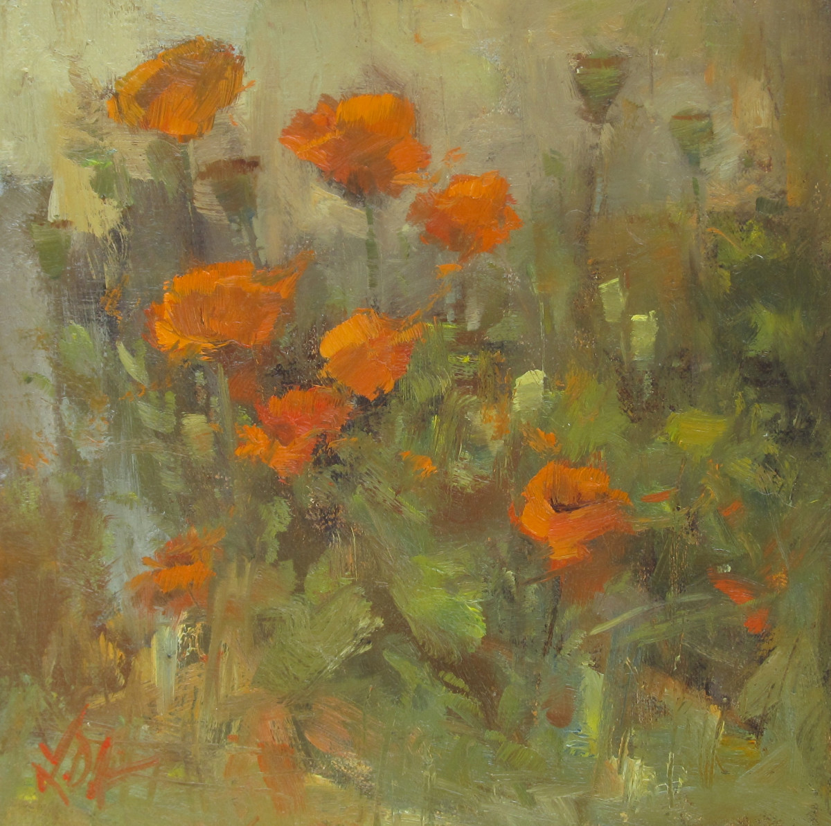 Backyard Poppies by Lamya Deeb 