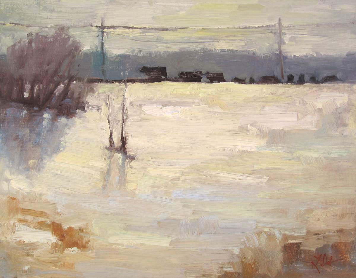 Cows on a Snow-Covered Hill by Lamya Deeb, Image 1.