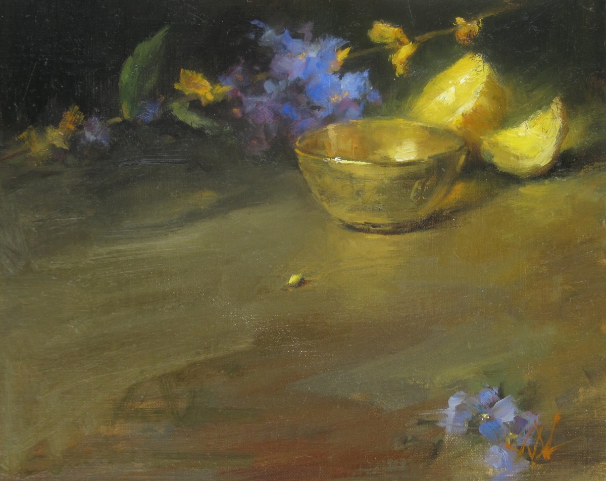 Little Brass Bowl with Lemon by Lamya Deeb 