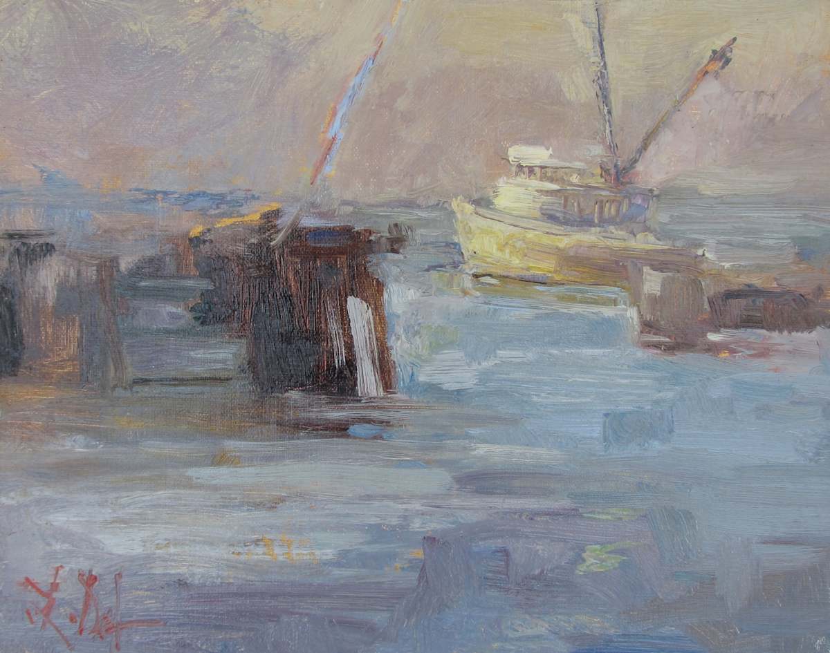 Last Light on the Docks, Monterey by Lamya Deeb, Image 1.