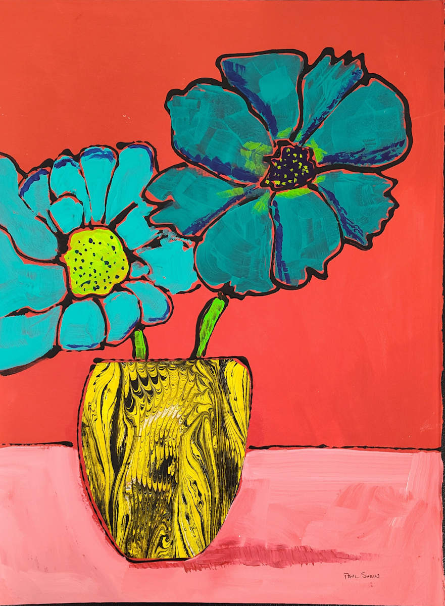 Aqua Cosmos by Paul Shain  Image: Signed and trimmed for WAS-H Sales Gallery