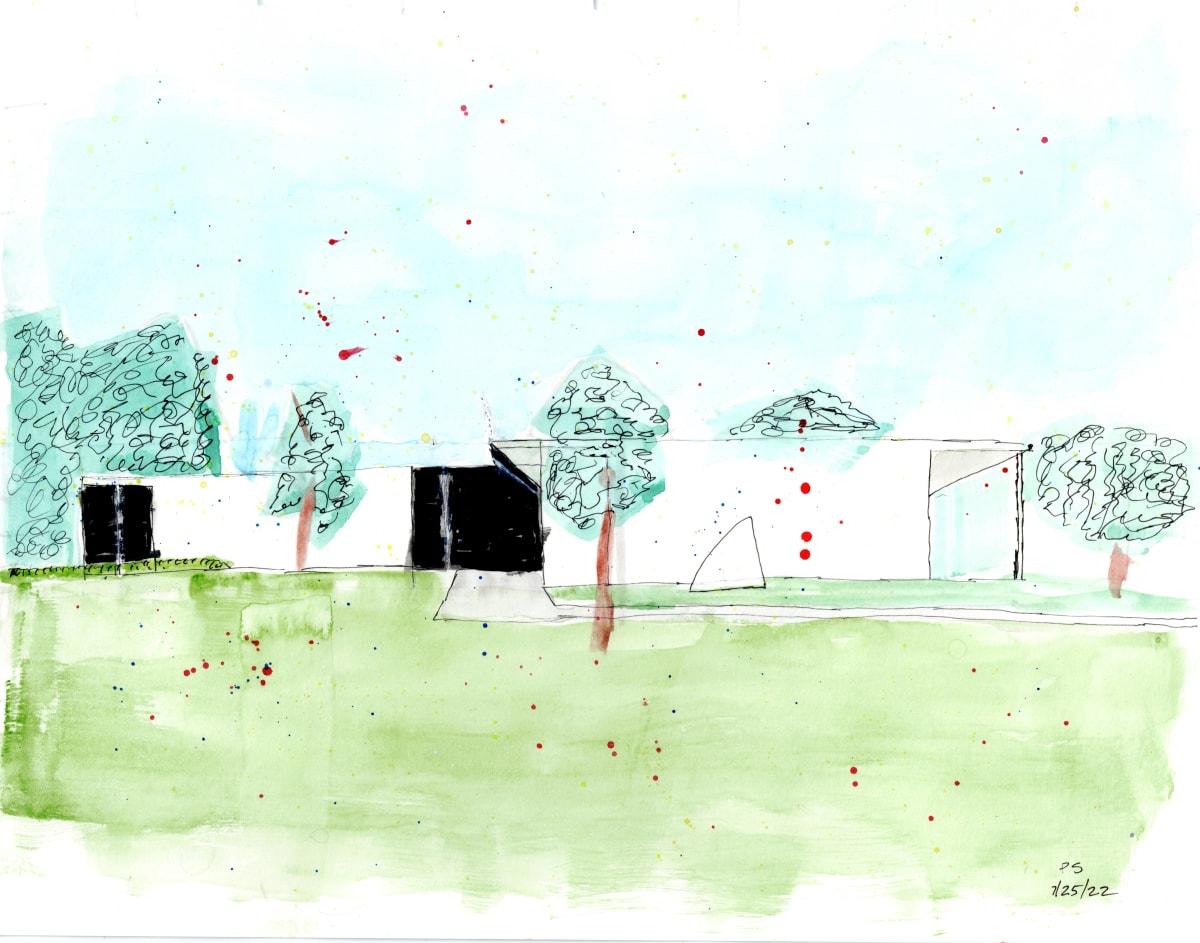 Meta by Paul Shain  Image: The Menil Drawing Institute on the Menil Collection campus in Houston, Texas. I had wanted to draw the Drawing Institute for a while.