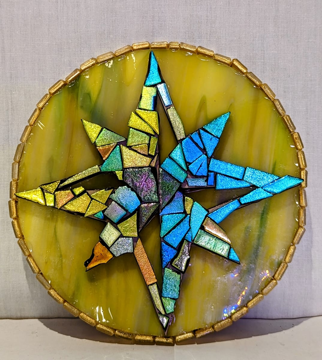 Dichroic compass by Emily Stevens  Image: Dichroic Glass Compass on Stained Glass