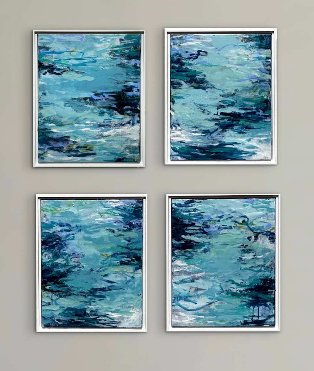 Monet Ripples I - IV by Tammy Keller Contemporary Art 