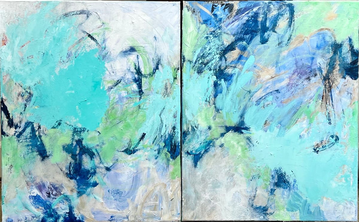 Caribbean Waters I & II Diptych by Tammy Keller Contemporary Art 