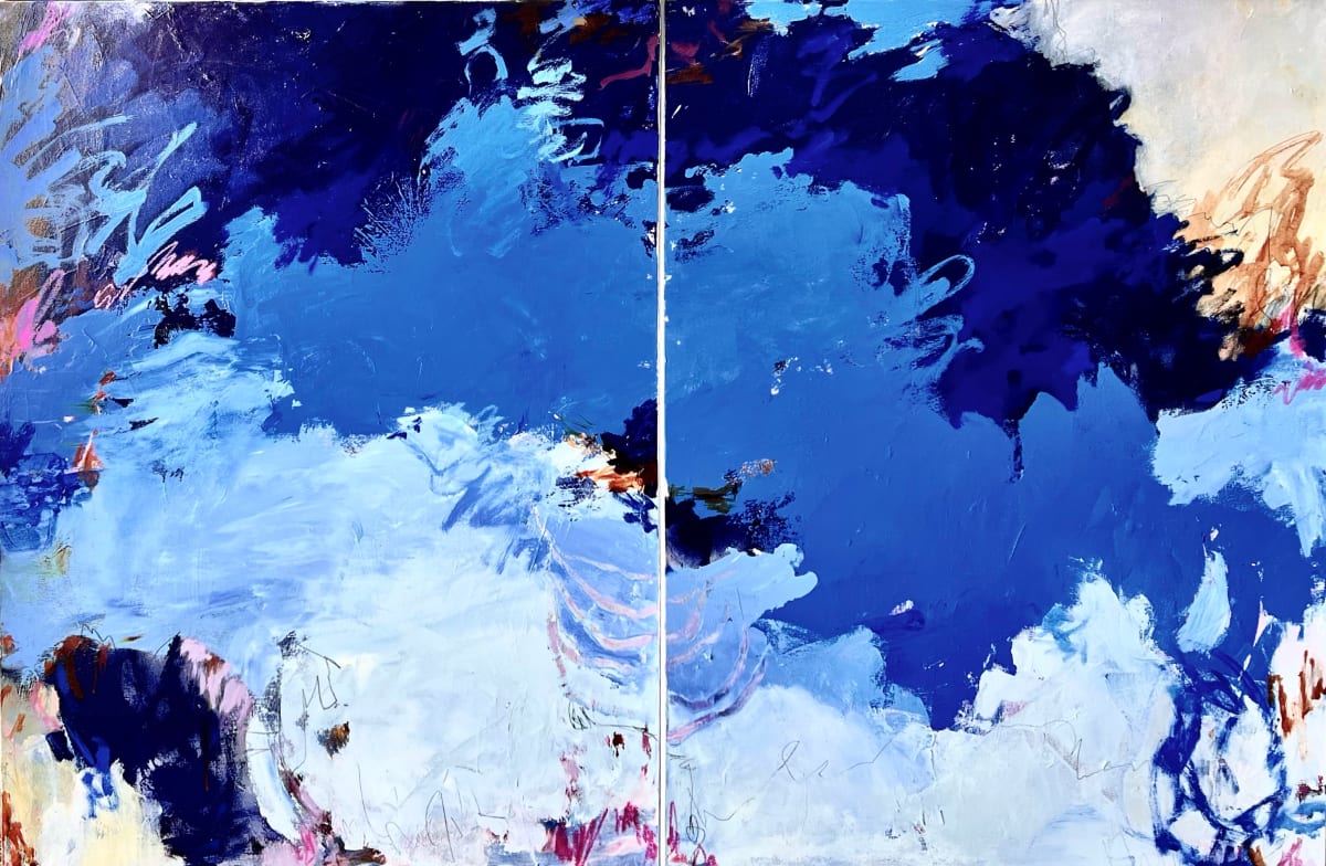 Diagonal Dive Diptych by Tammy Keller Contemporary Art 