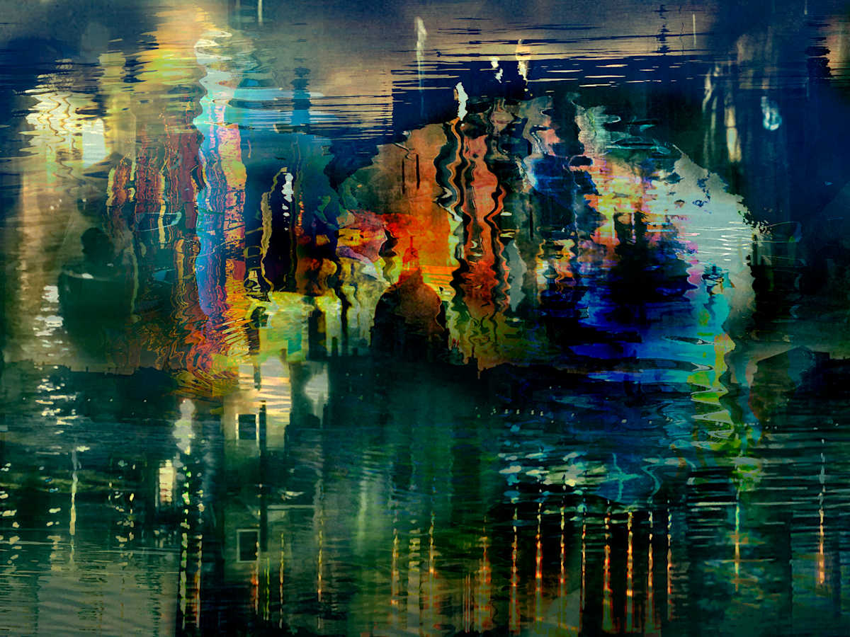 Venice Underwater City at Night 3/200 by Elaine Pratt