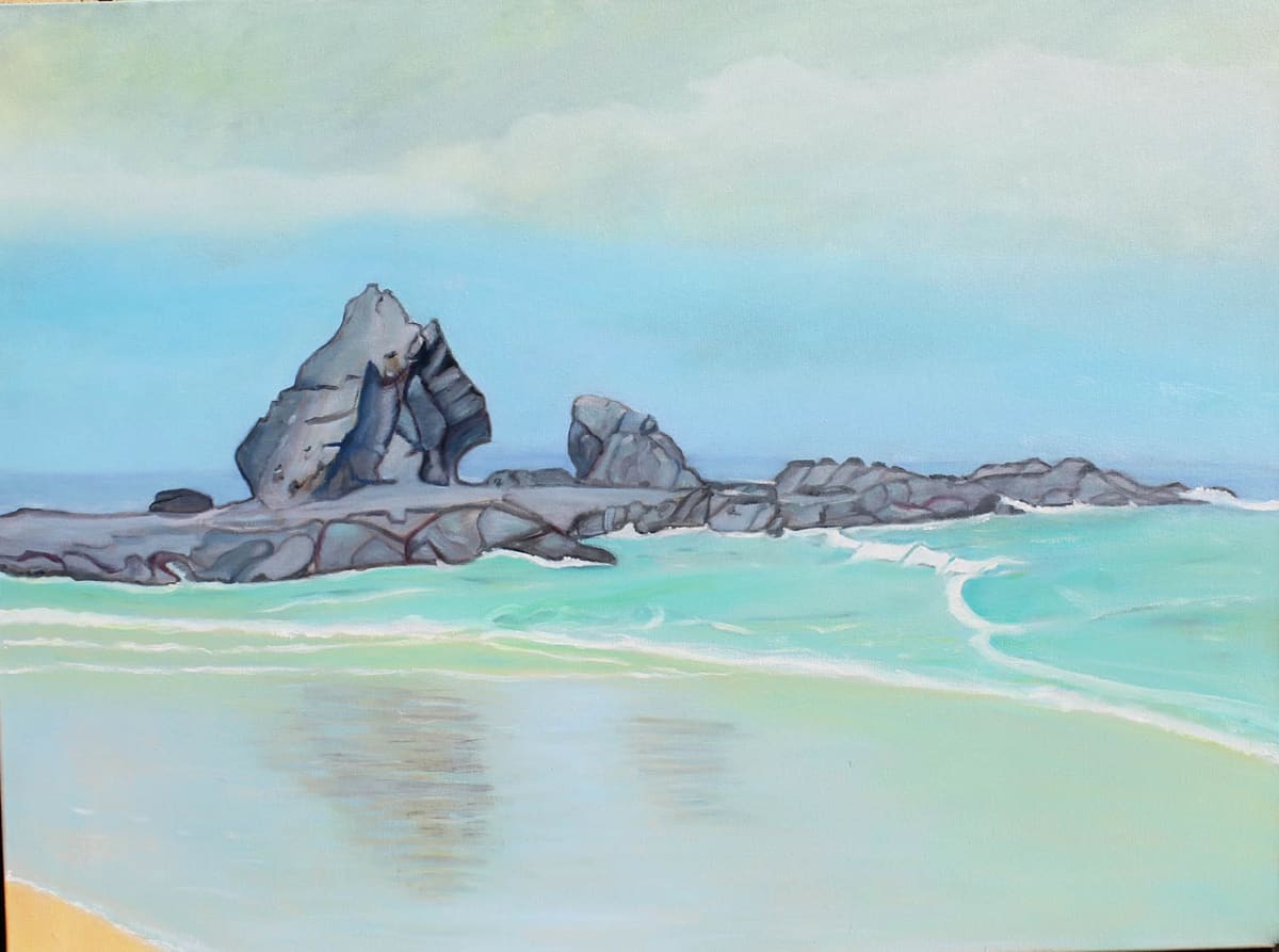 CURRUMBIN ROCKS by Linda Leftwich  Image: Rocky outcrop at mouth of Currumbin Creek, Gold Coast Australia