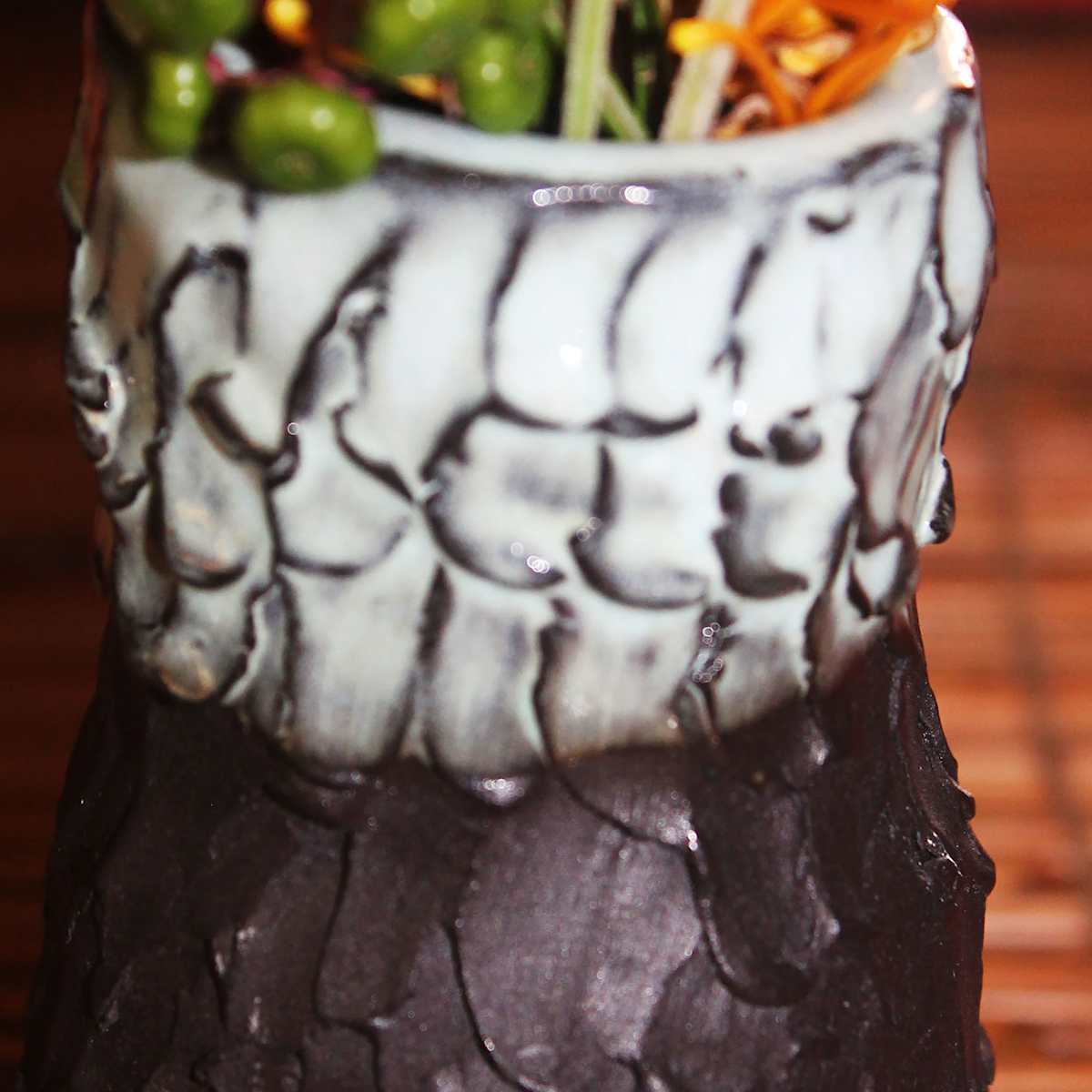 GNARLY BABY by Linda Leftwich  Image: Green Tea glaze on black clay