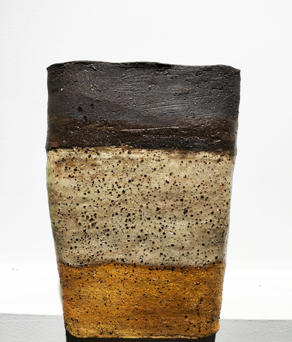 RUSTICA #2 by Linda Leftwich  Image: Layered  rectangular stoneware vase