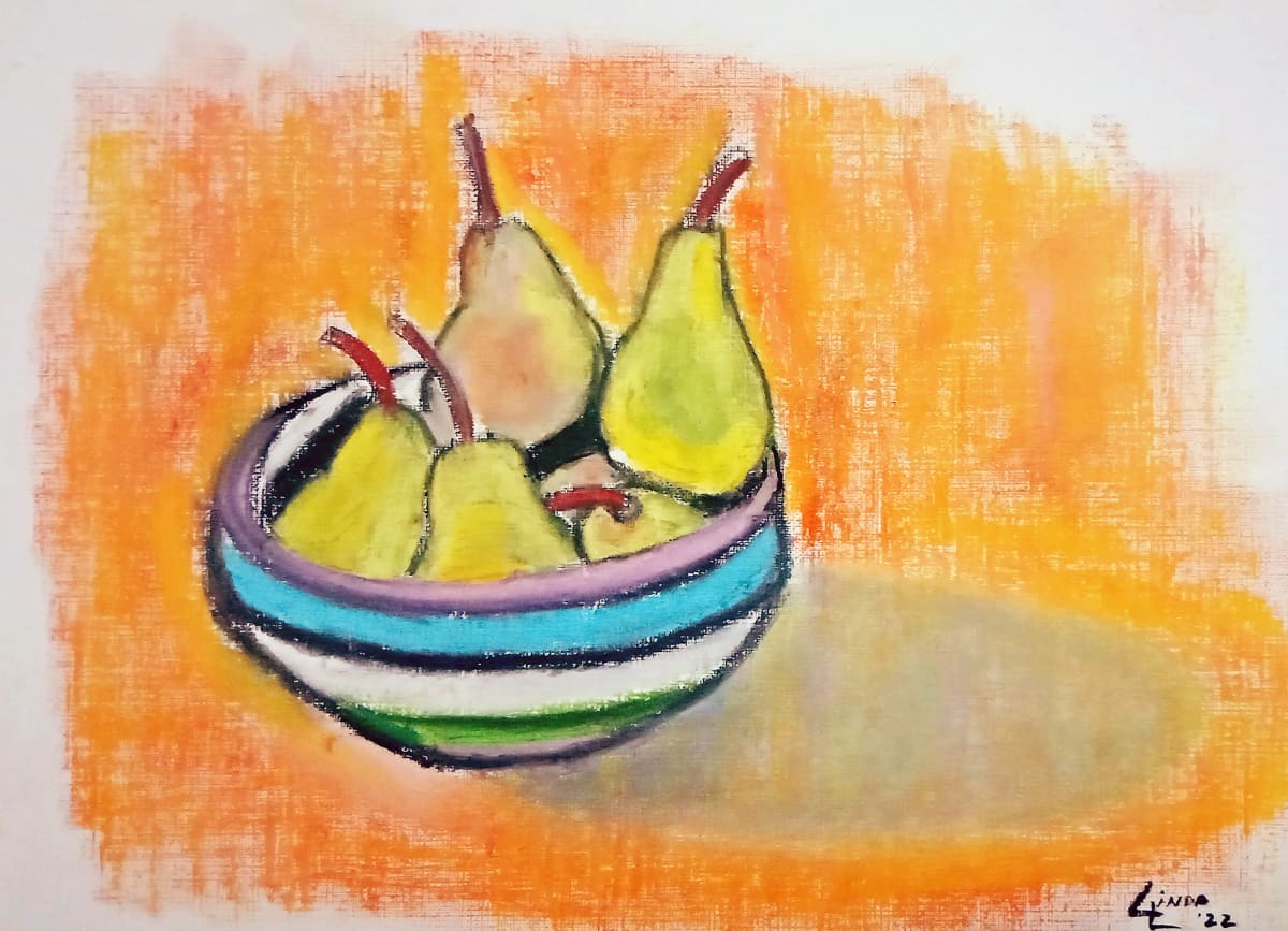 STILL LIFE WITH PEARS by Linda Leftwich  Image: Still Life in pastels