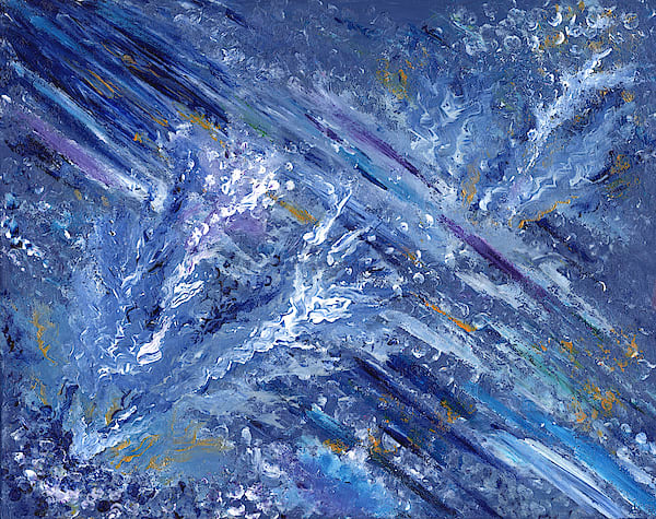 Blue Splash by CHERYL L KANUCK  Image: Blue Splash- original acrylic painting by Cheryl Kanuck