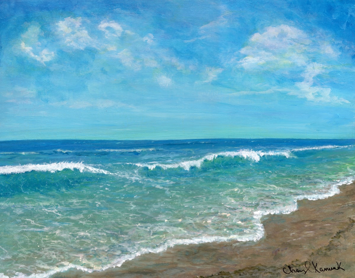 Clear Beach by CHERYL L KANUCK  Image: Clear Beach original acrylic painting by Cheryl Kanuck